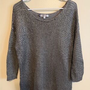 Jennifer Lopez Metallic Gray Sweater
